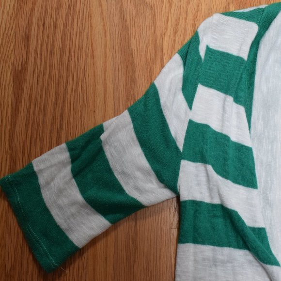 Short-Sleeve Striped Open Cardigan in Women's S - Picture 3 of 6